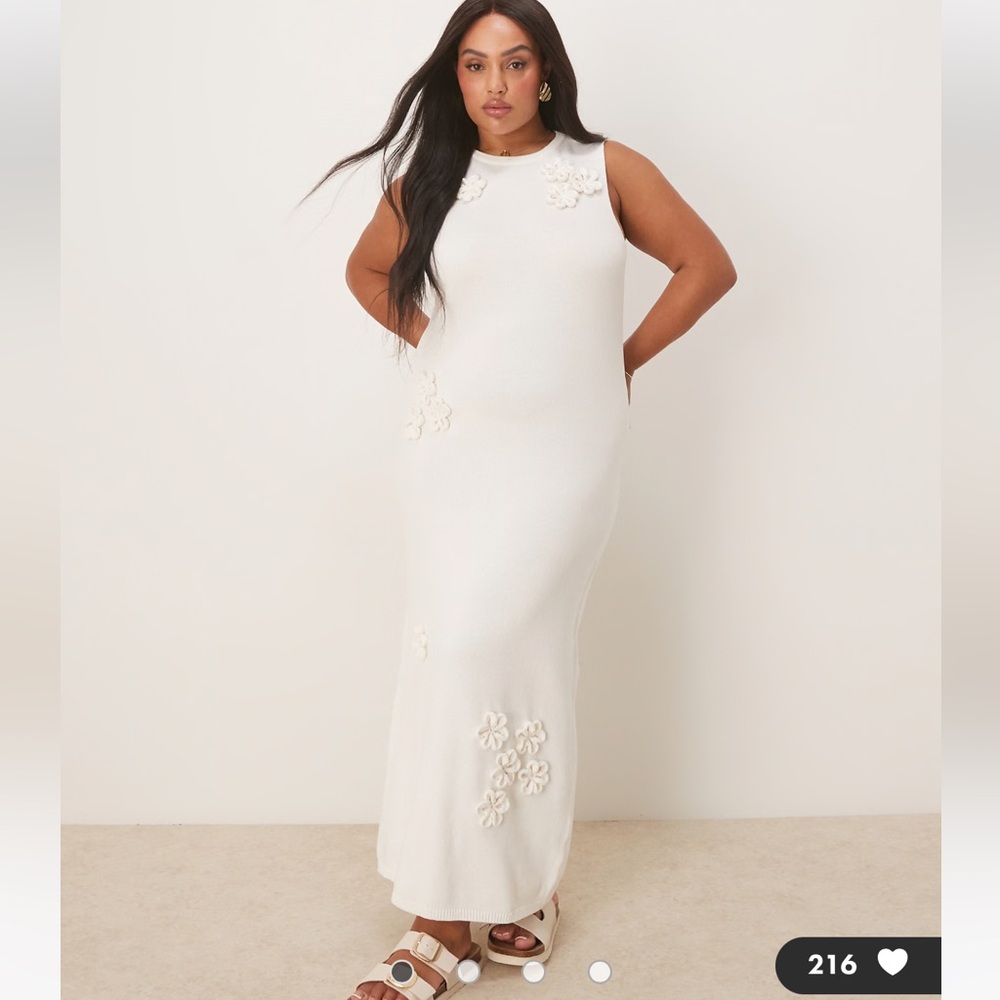 EUC ASOS Curve White Dress